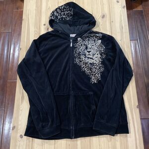 Vintage Velour Tracksuit From Los Angeles by Bus Stop Cheetah Big Cat Bedazzled